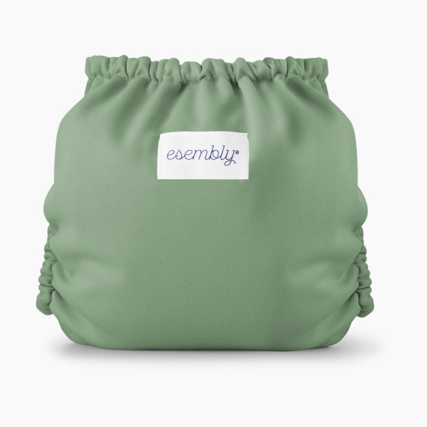 Esembly Recycled Diaper Cover (Outer) + Swim Diaper - Aloe, Size 2 (18-35 Lbs).