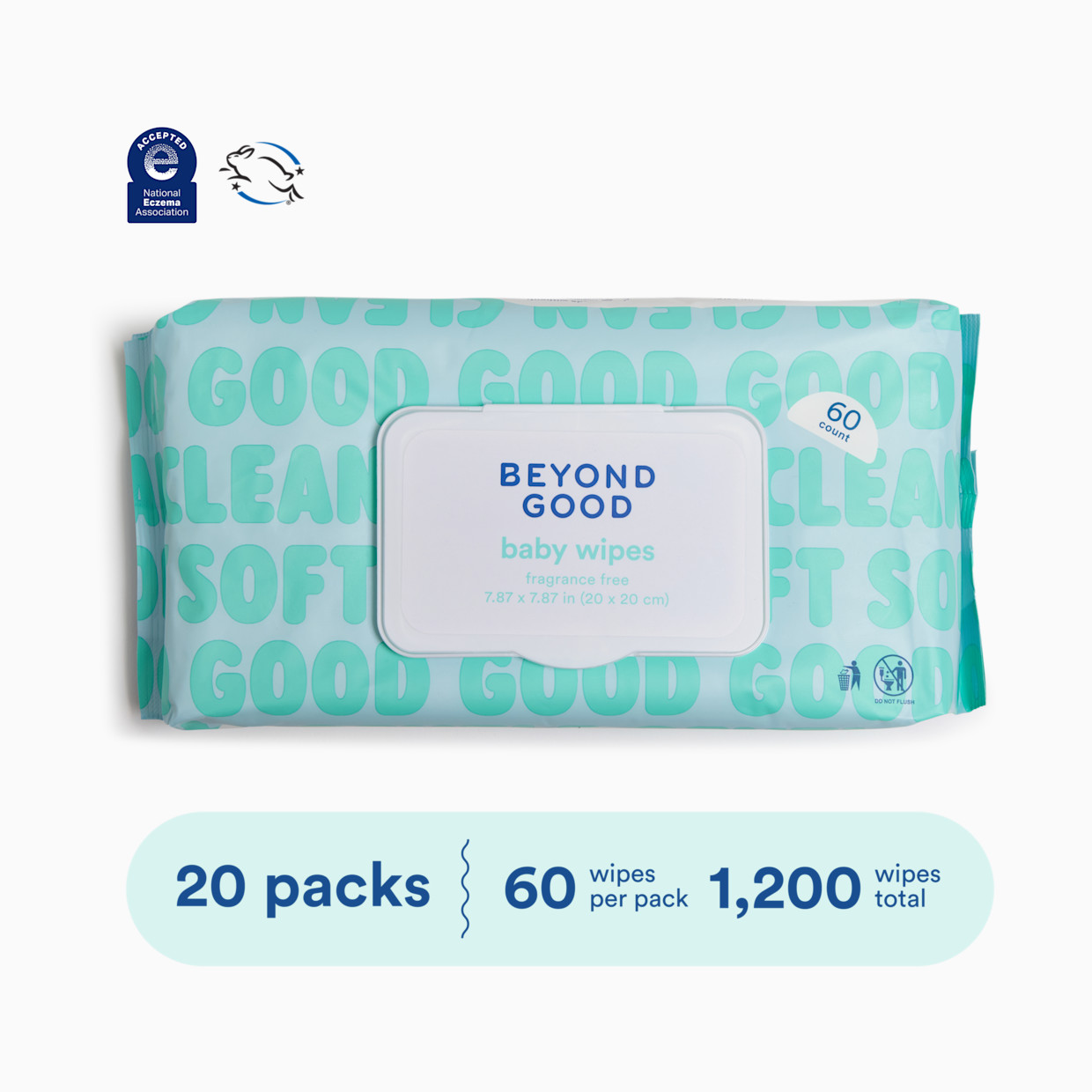 Beyond Good 99% Purified Water Baby Wipes - Fragrance Free, 1200 Count.