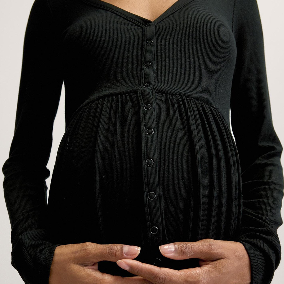 Hatch Collection The Softest Rib Nursing Dress - Black, 0.