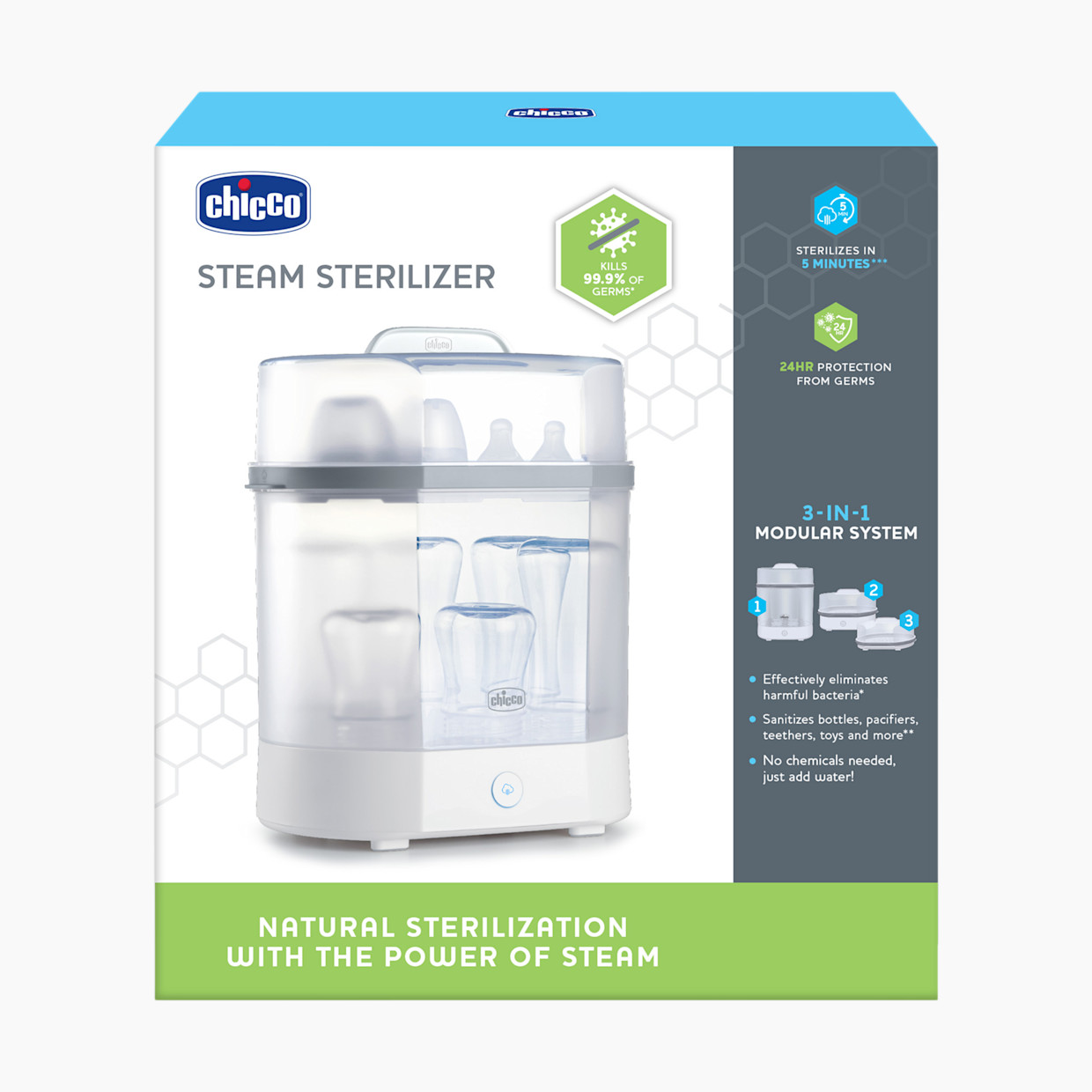 Chicco 3-in-1 Steam Sterilizer - White.