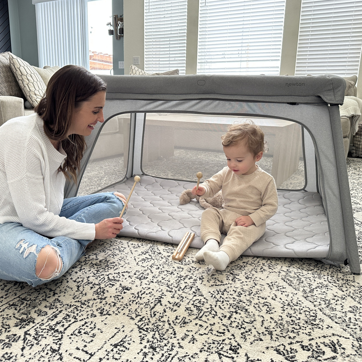 Newton Baby Travel Crib and Play Yard - Grey (2023).