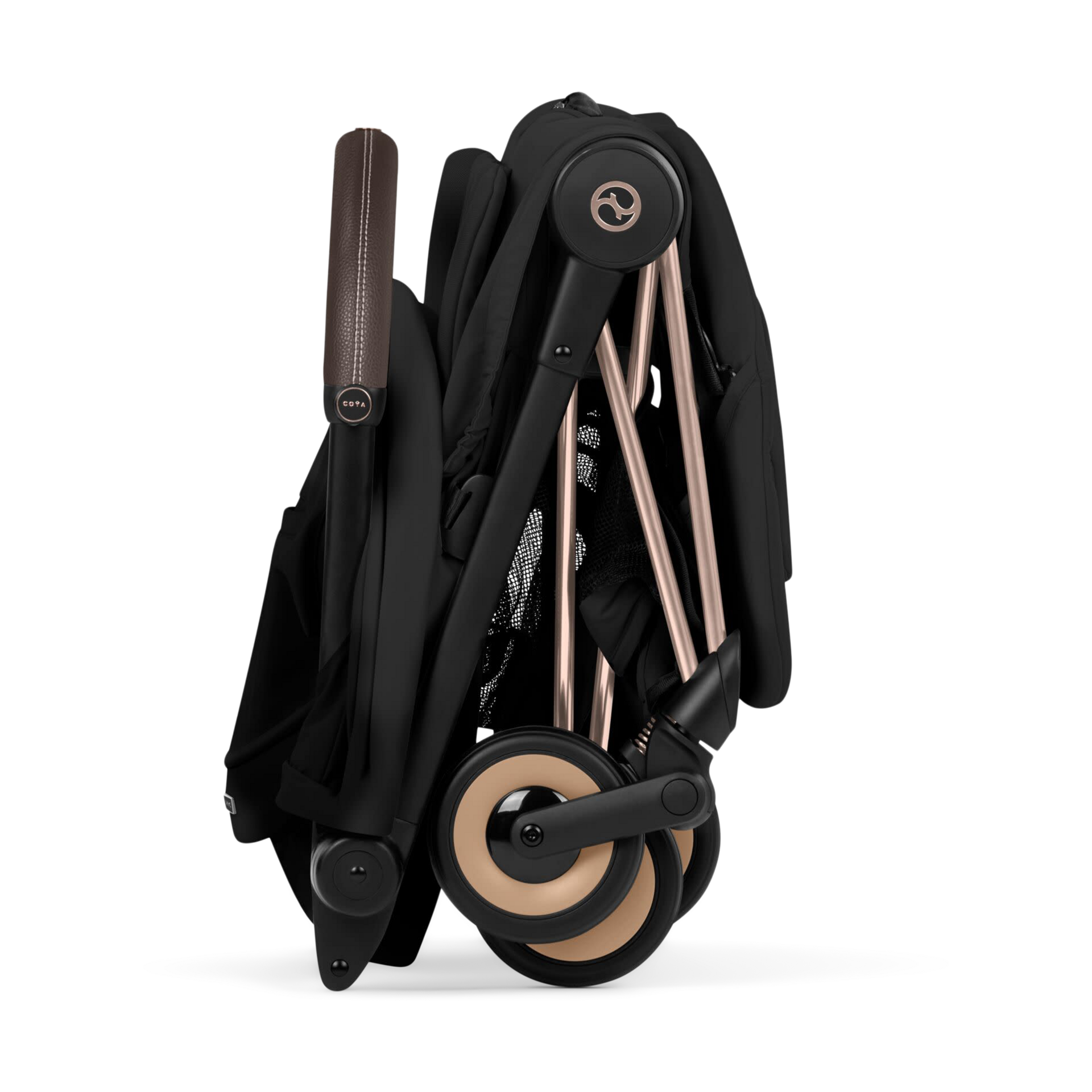 Cybex COYA Stroller - Style Collection - Rose Gold Frame/Sepia Black Lux Seat.