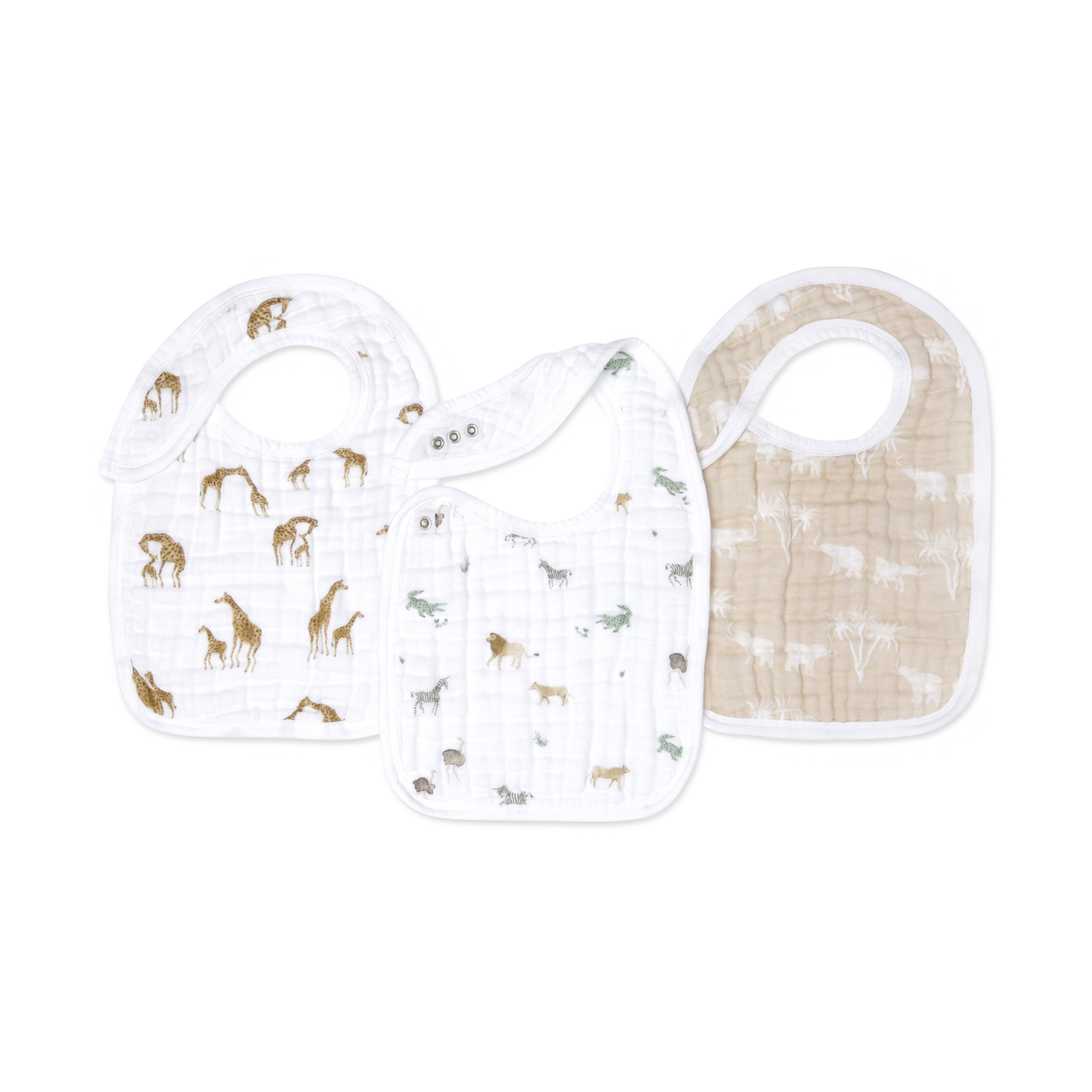 Aden + Anais Organic Muslin Snap Bibs (3 Pack).