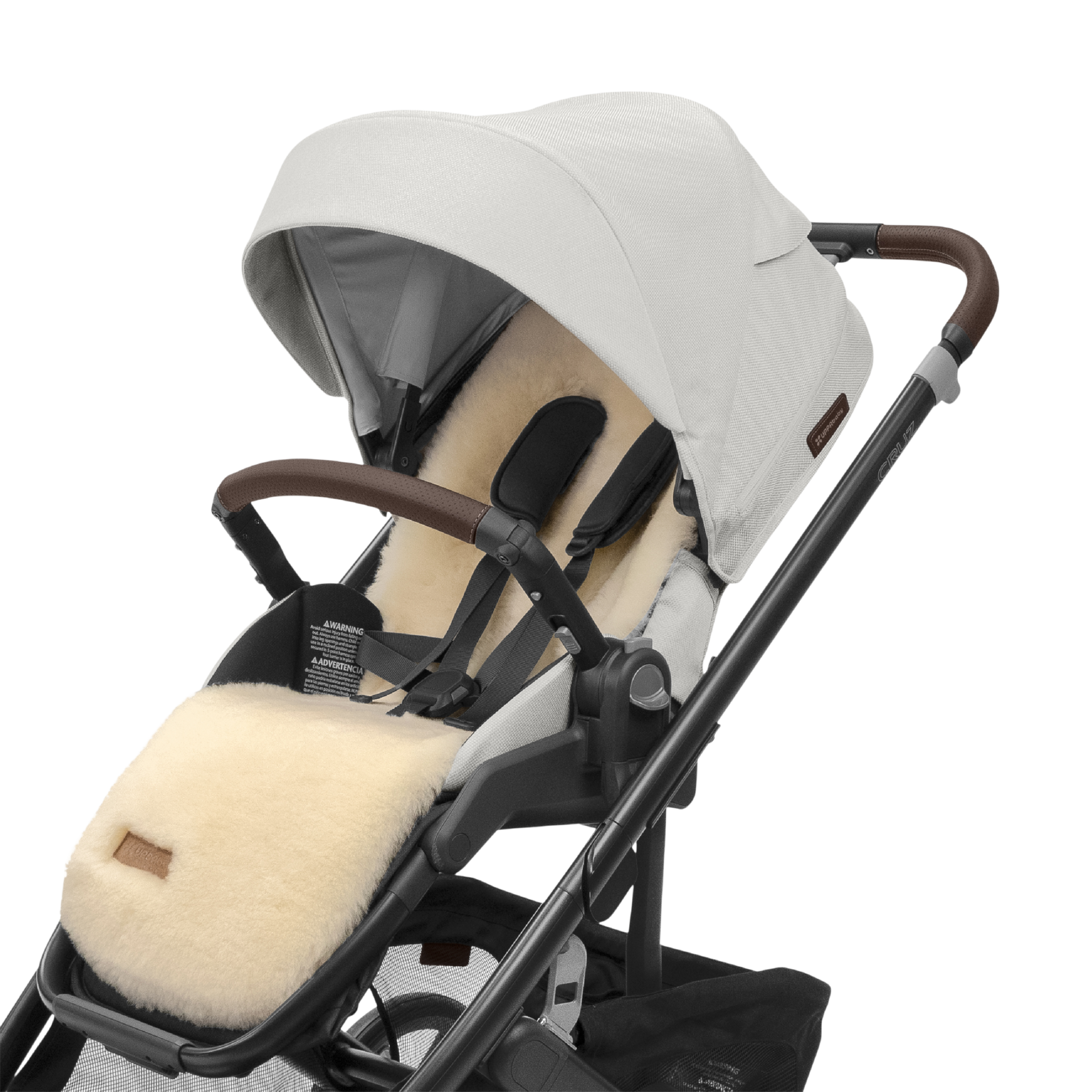 UPPAbaby Seat Liner Luxe - Natural Shearling Wool.