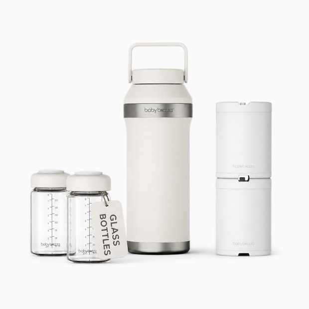 Baby Brezza Portable Breastmilk Cooler with Glass Bottles.