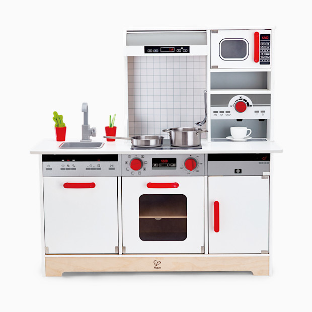 Hape All-in-1 Wooden Play Kitchen with Accessories.