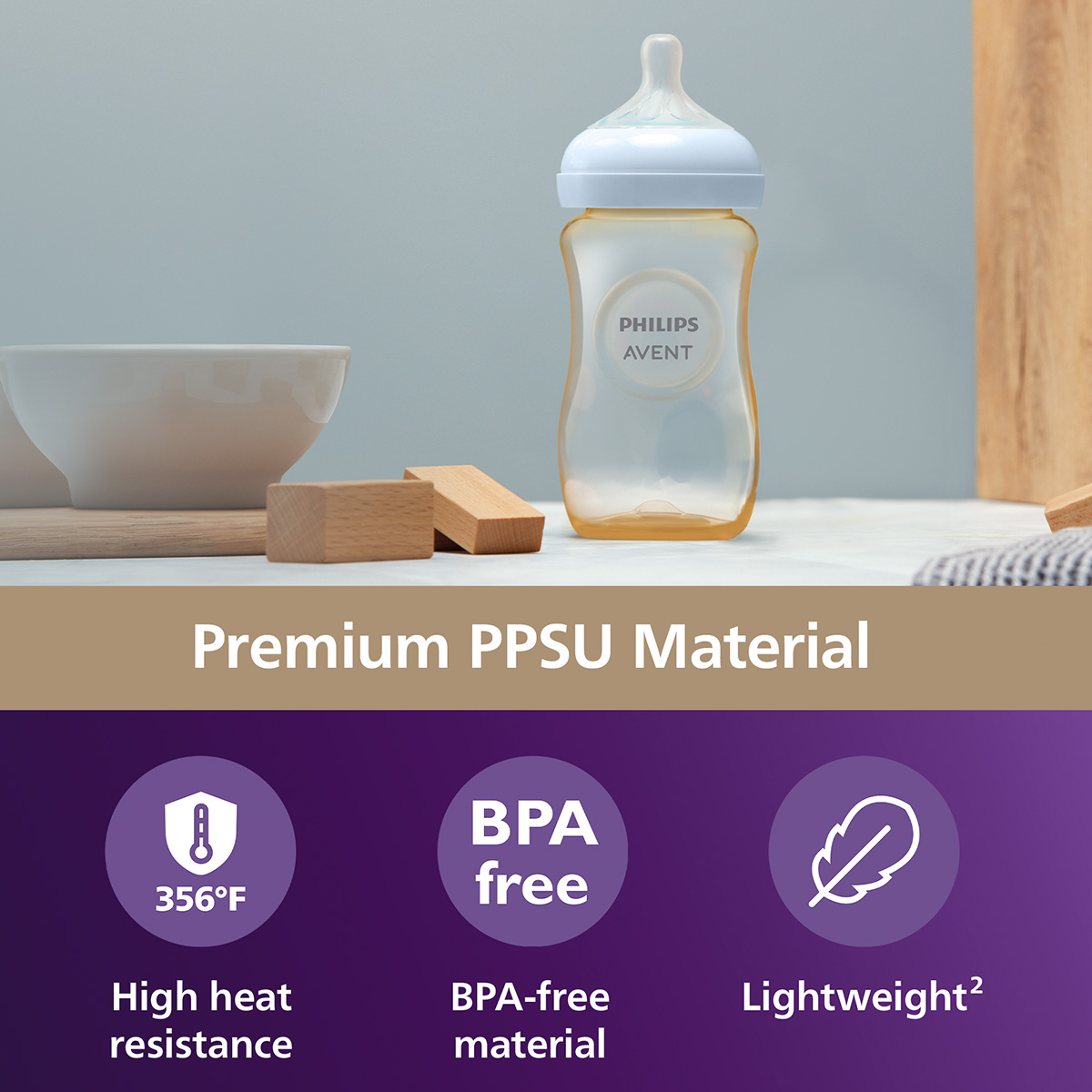 Philips Avent PPSU Natural Baby Bottles - 9 Oz.