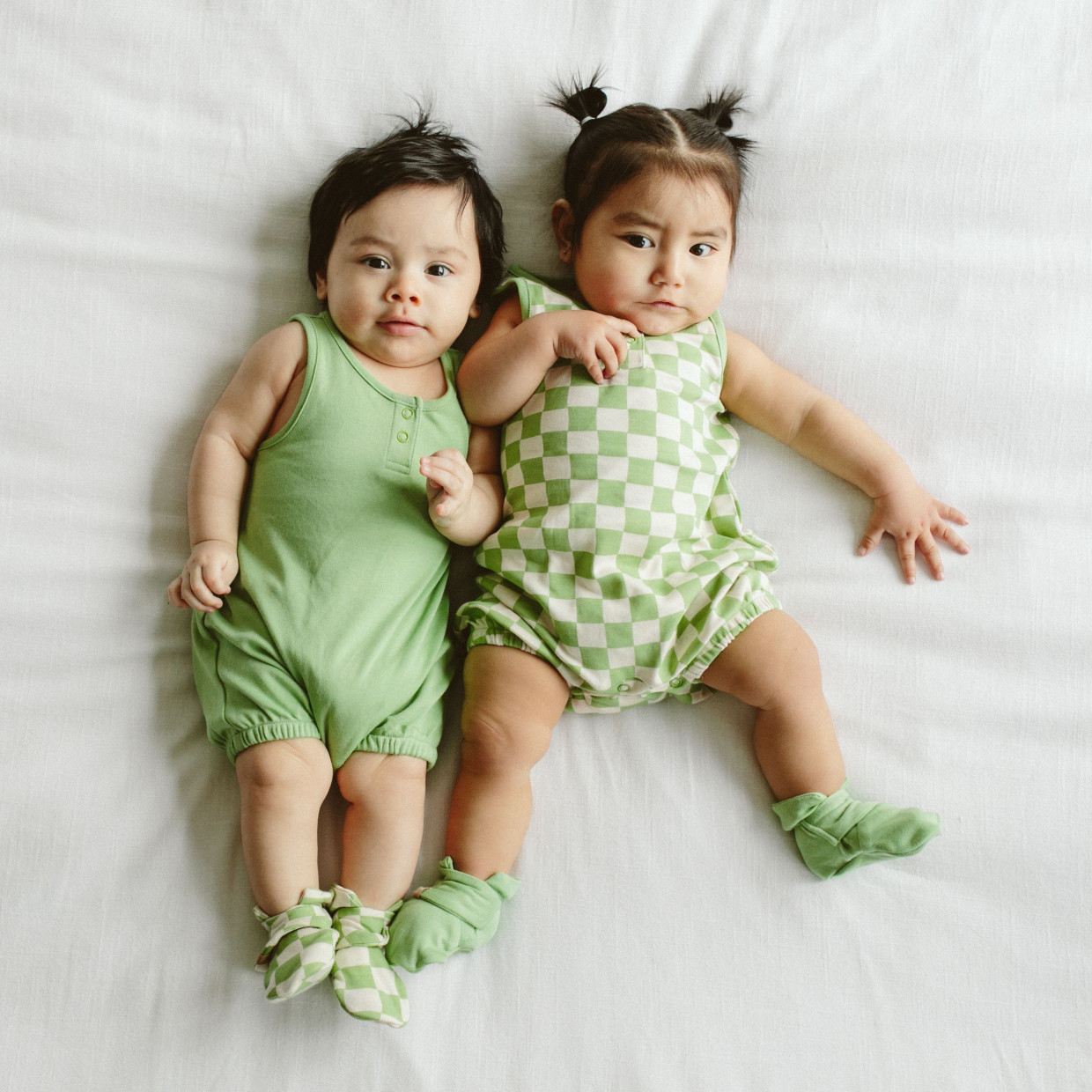 Goumi Kids Quick Change Baby Romper - Matcha, 3-6 M.