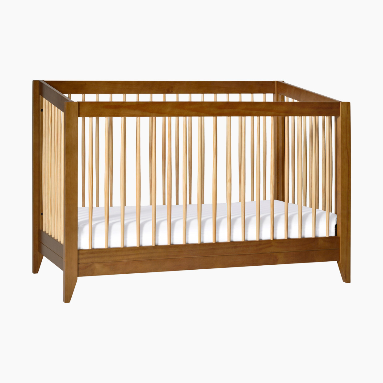 babyletto Sprout 4-in-1 Convertible Crib with Toddler Bed Conversion Kit - Chestnut/Natural.