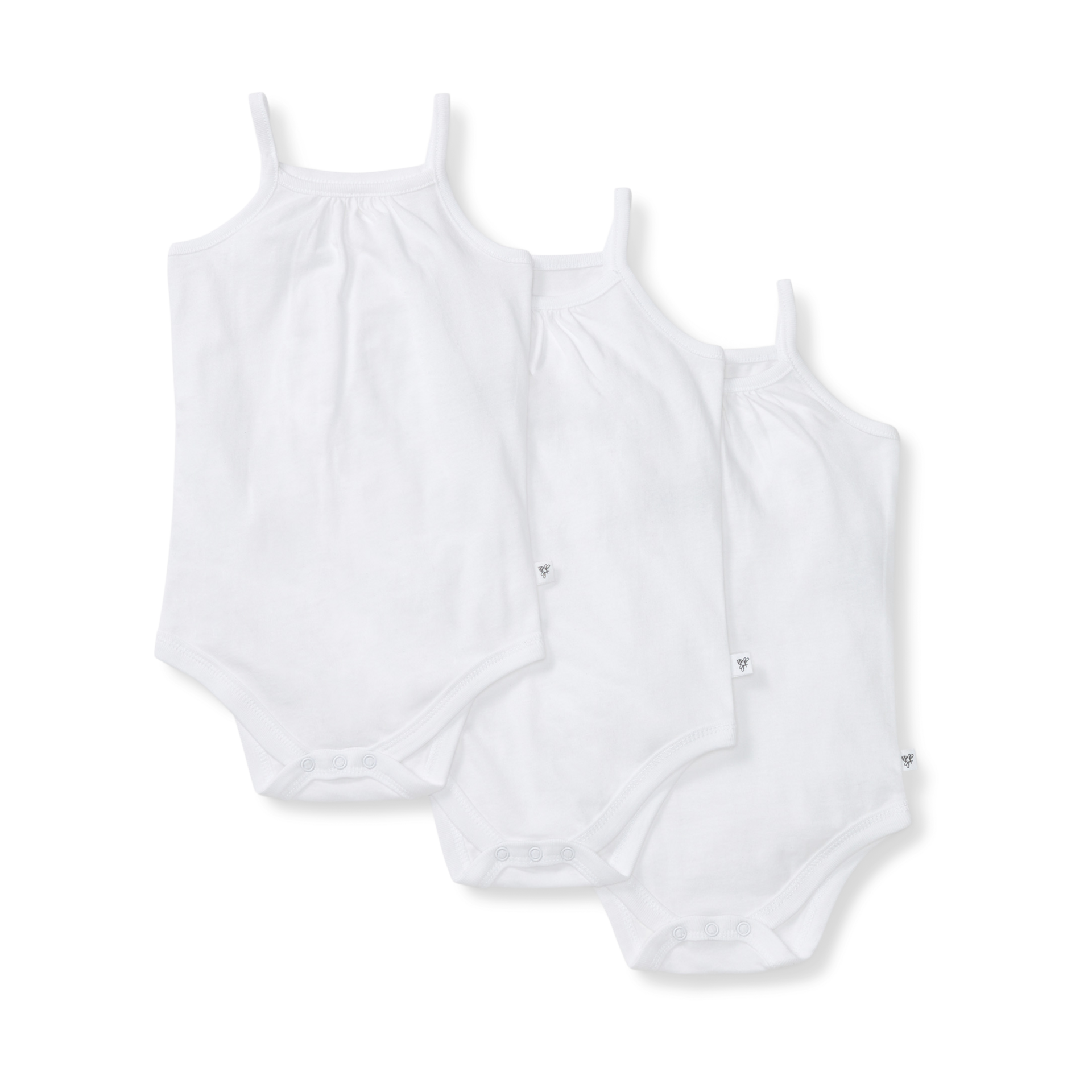Burt's Bees Baby Girls' One-Piece Organic Cotton Camisole Bodysuits, 3-Pack