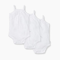 Burt's Bees Baby Girls' One-Piece Organic Cotton Camisole Bodysuits, 3-Pack