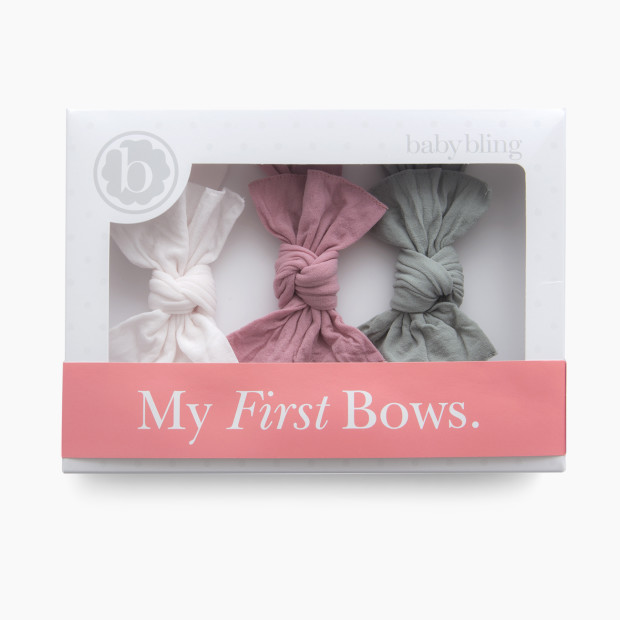 Baby Bling Classic Knot Headband Set (3 pack) - Ballet Pink/Mauve/Grey.