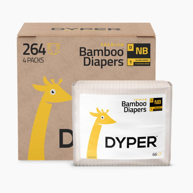 DYPER Sustainable Baby Diapers, Month Supply - Newborn, 264 Count, 1.