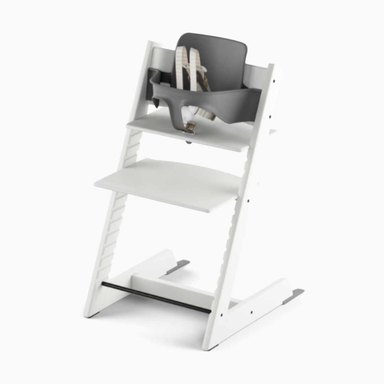 Stokke Tripp Trapp Chair & Baby Set - White Chair/Storm Grey Set.