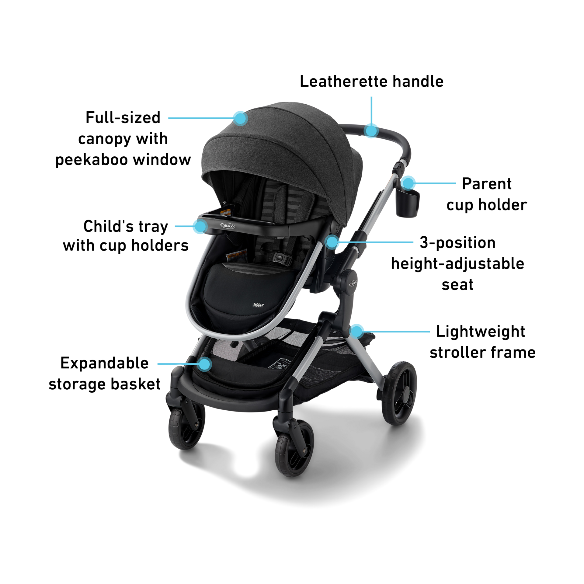 Graco Modes Nest DLX 3-in-1 Travel System - Raven.
