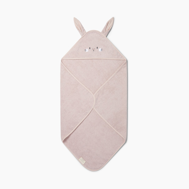 MORI Hooded Bunny Baby Bath Towel - Blush, One Size.