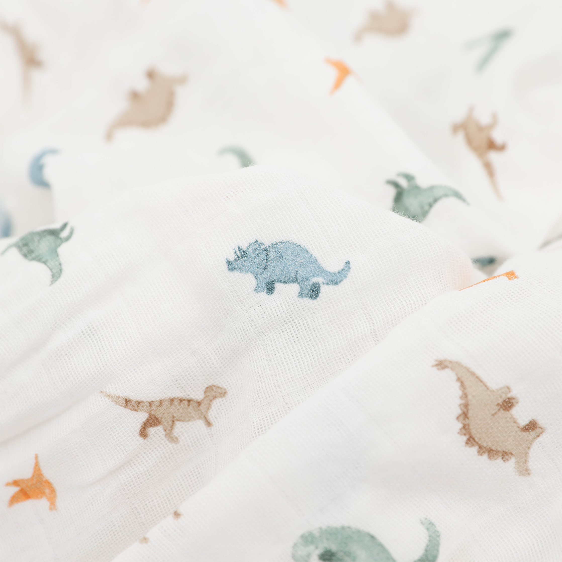 Little Unicorn Organic Cotton Muslin Swaddle Blanket 2 Pack - Little Dino.