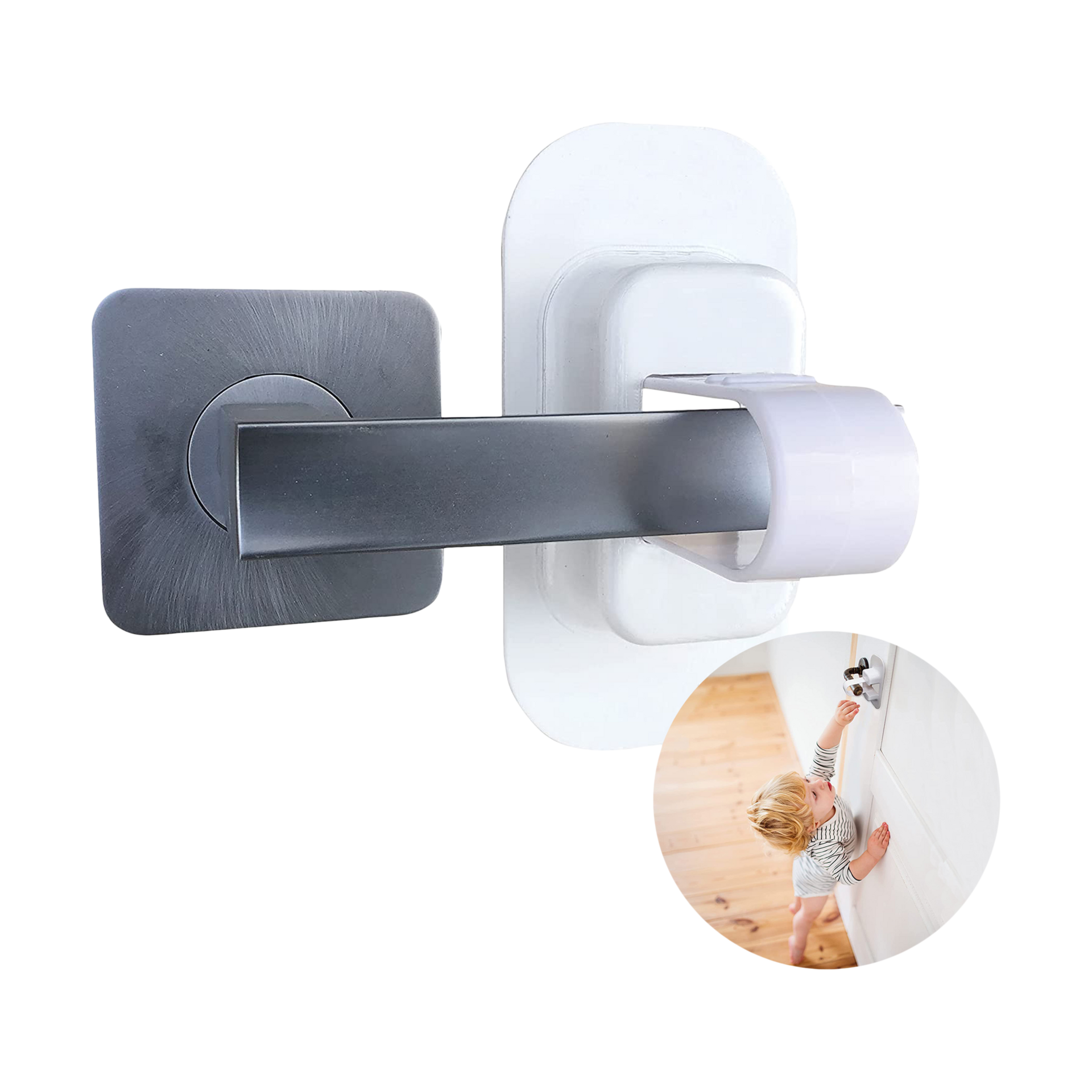 Dreambaby Adhesive Lever Door Handle Lock (2 Pack).