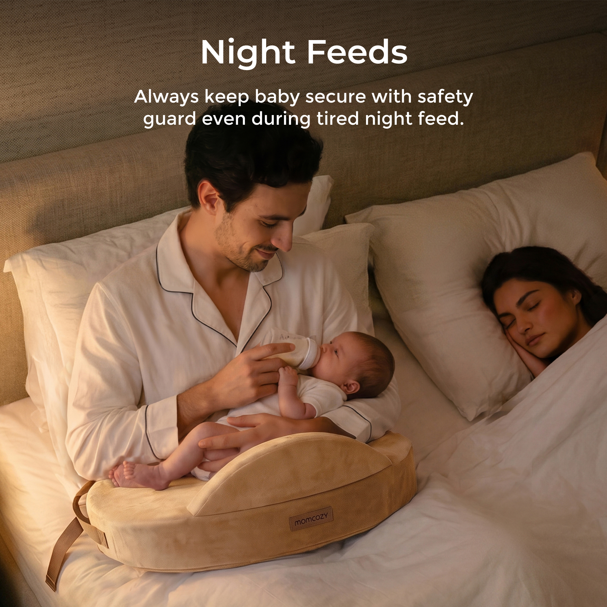 Momcozy Upgraded Adjustable Nursing Pillow - Camel.