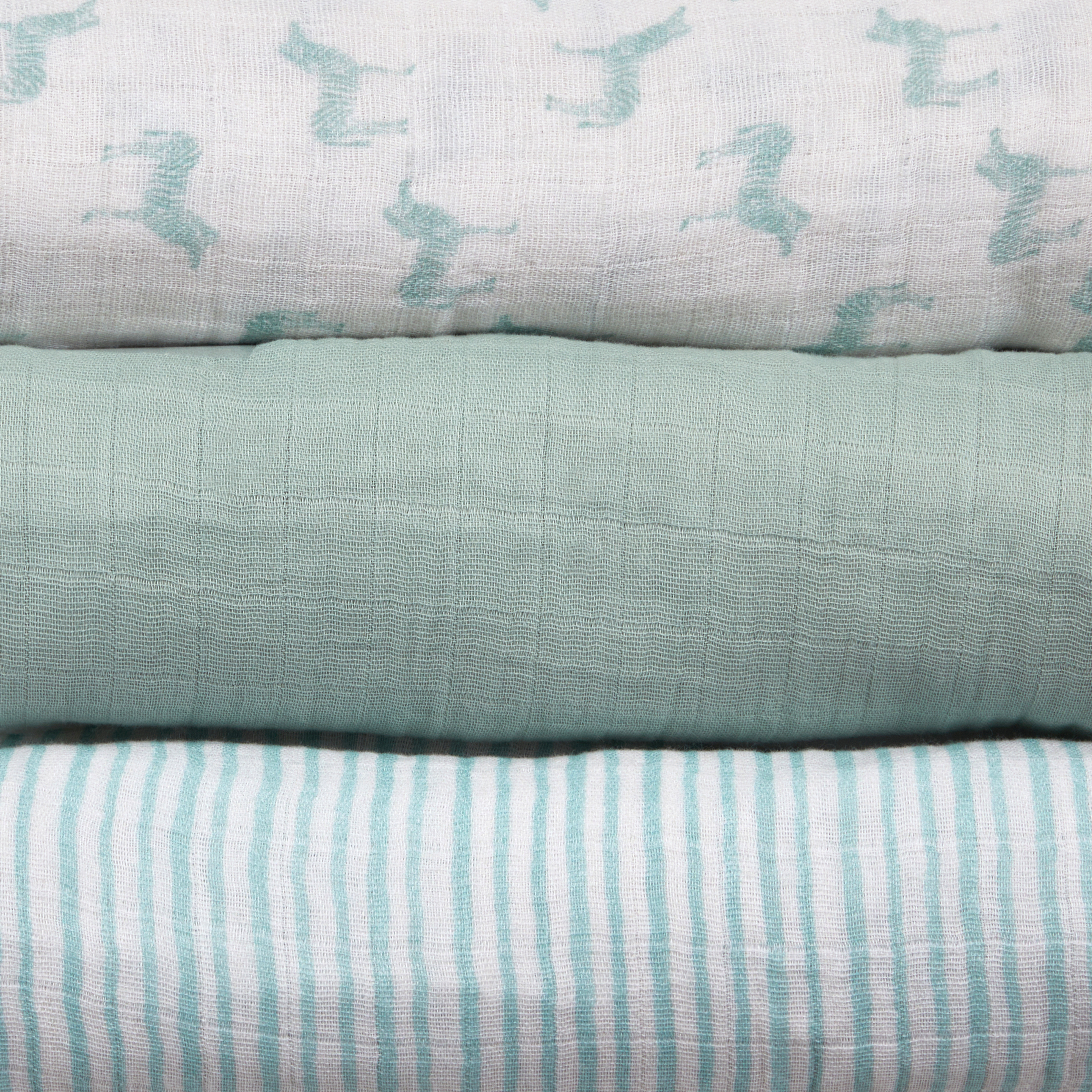 Tiny Kind Muslin Swaddle (3 Pack) Ashley Blue Zebra Babylist Shop