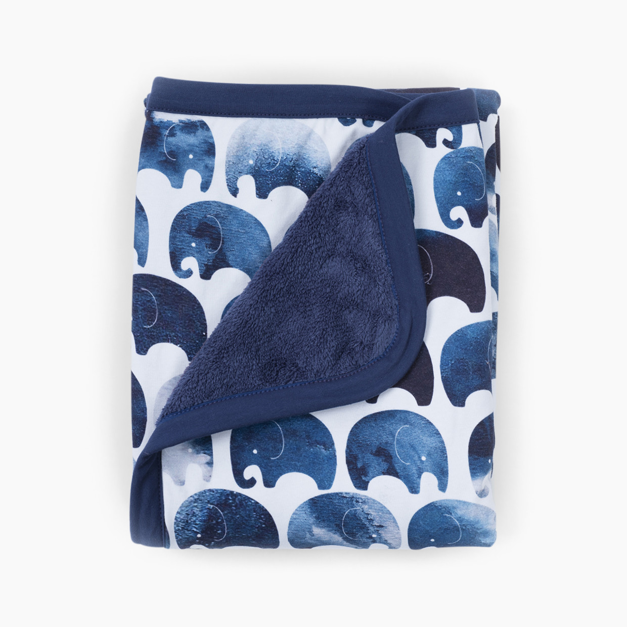 Oilo Studio Jersey Cuddle Blanket - Elefant Indigo.