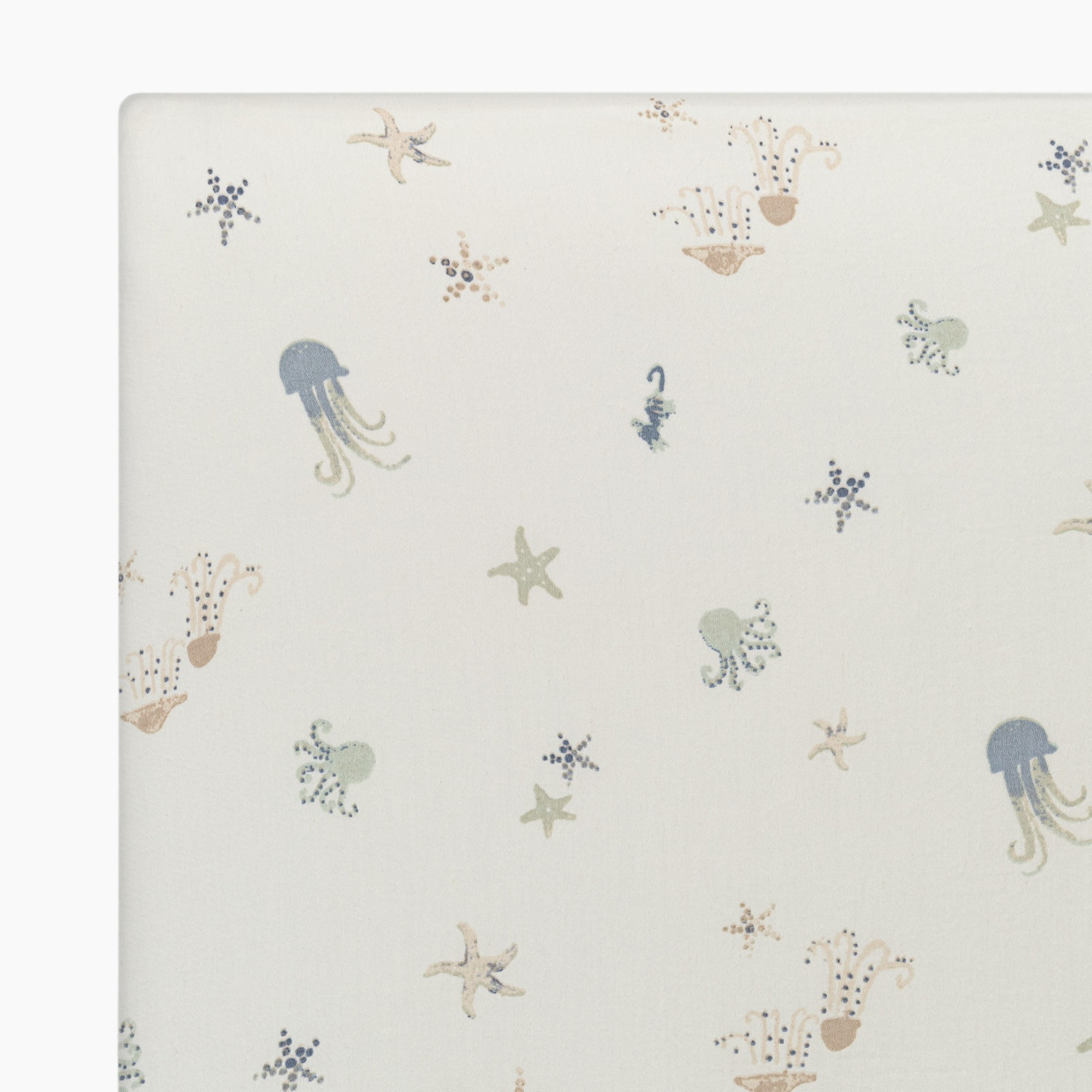 Crane Baby Cotton Sateen Crib Fitted Sheet - Cove Sea Life.
