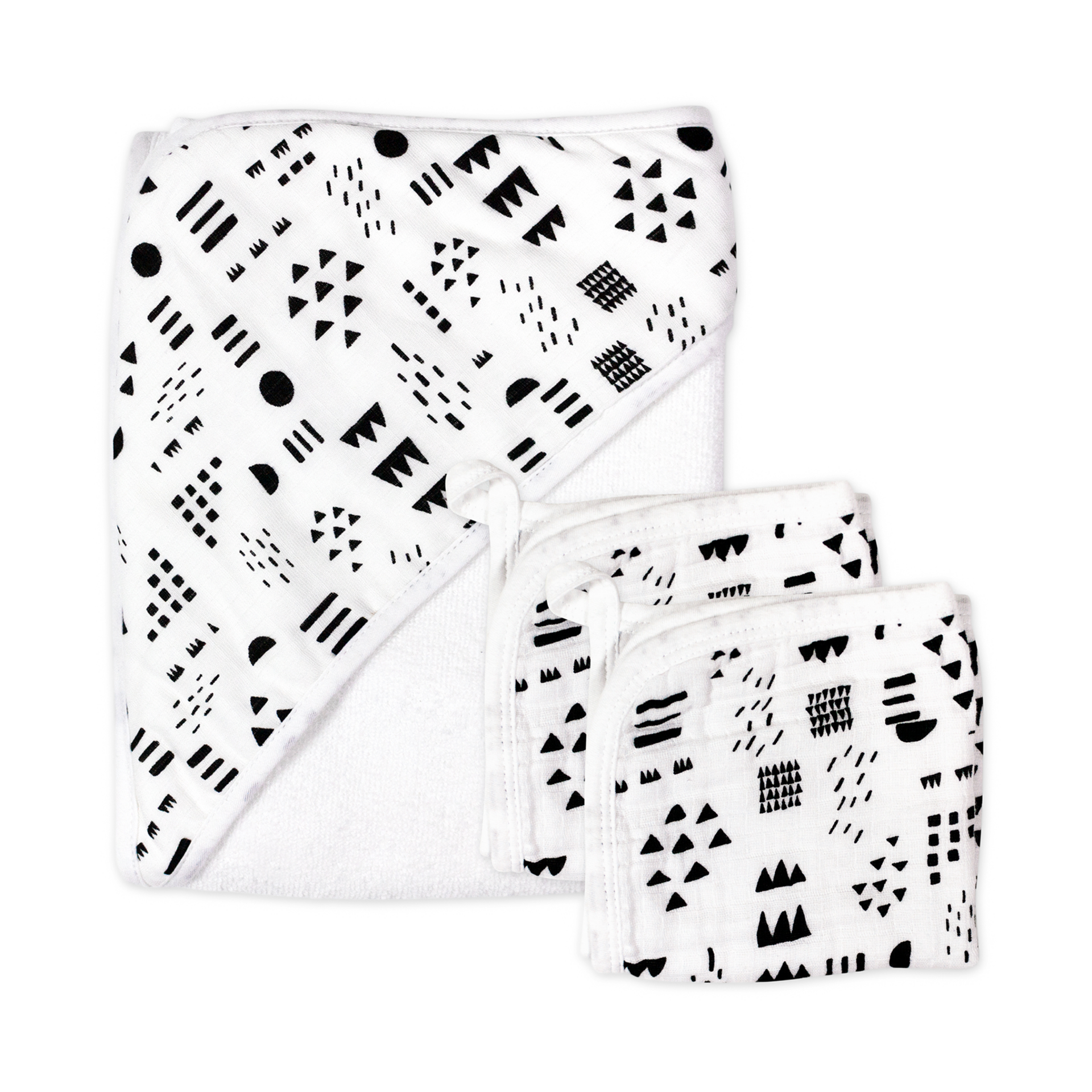 Honest Baby Clothing 3-Piece Organic Cotton Hooded Towel Set.