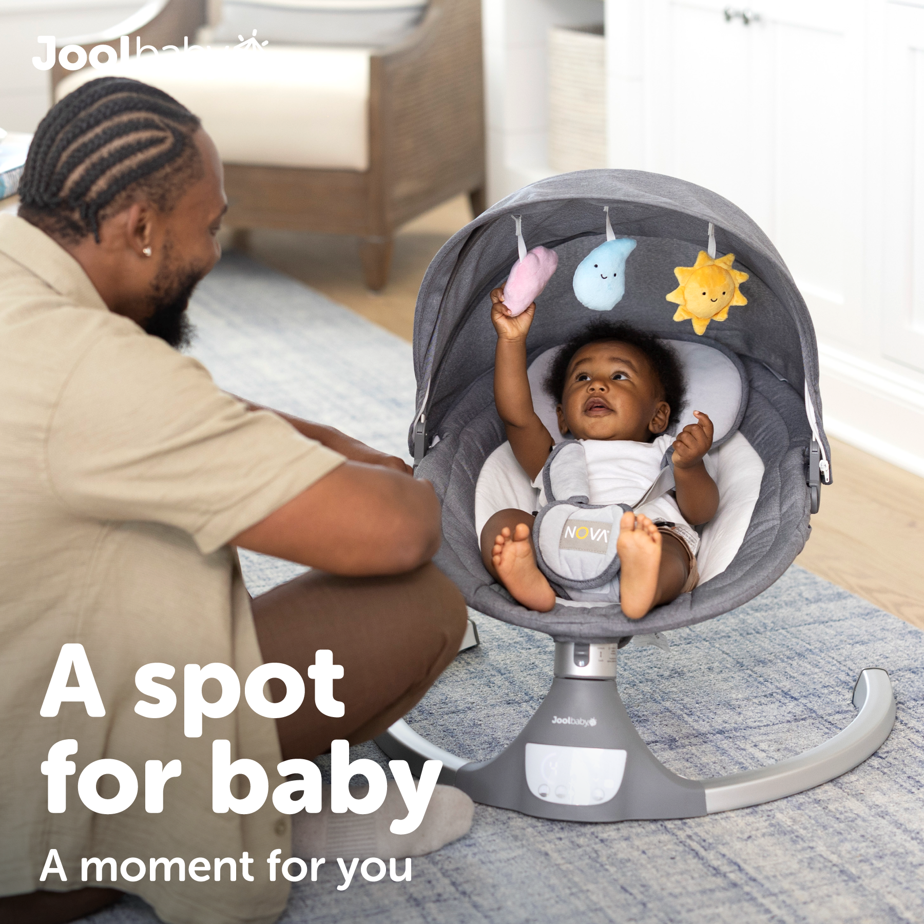 Jool Baby Nova Signature Baby Swing - Gray.