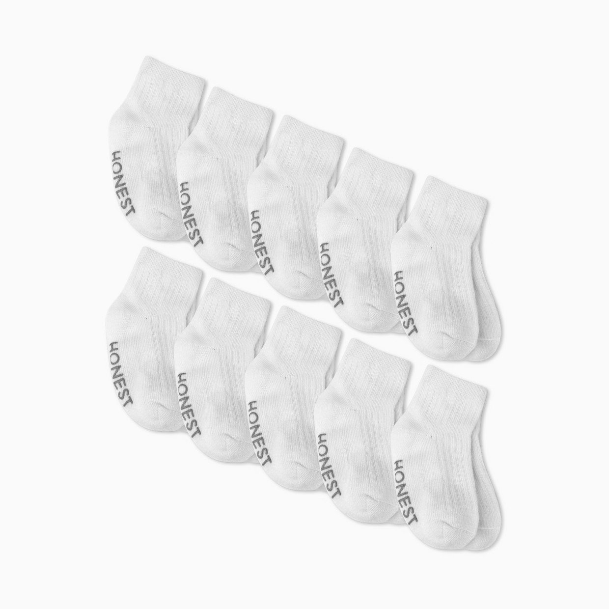 Honest Baby Clothing 10-Pack Cozy Socks - White, 0-6 M.