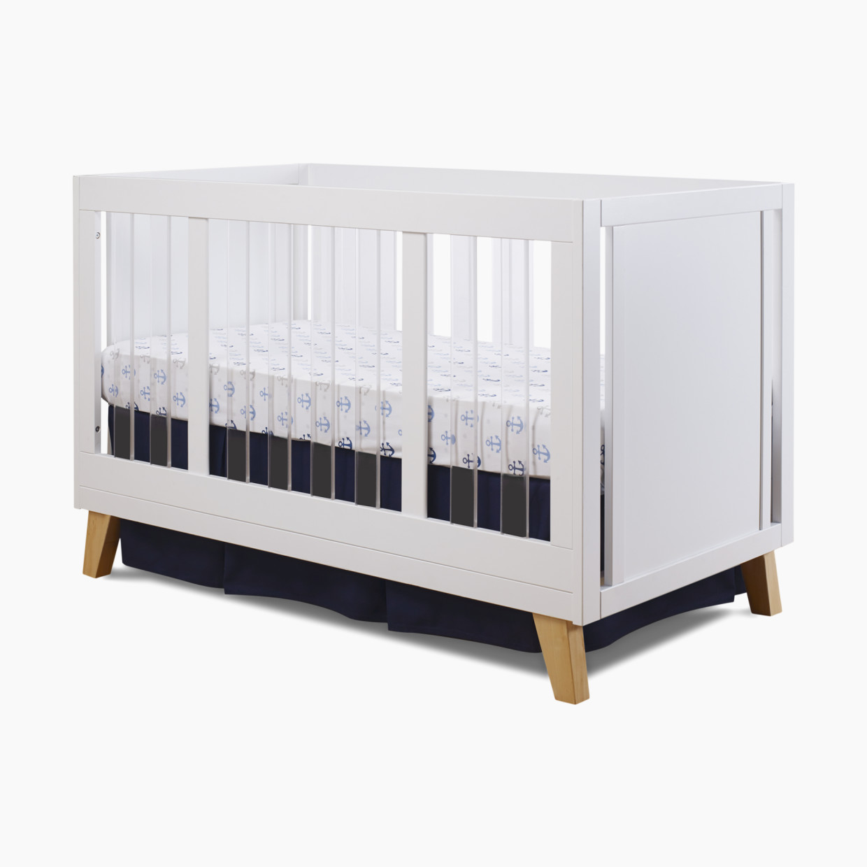Sorelle Uptown Acrylic Crib - White And Natural Wood.