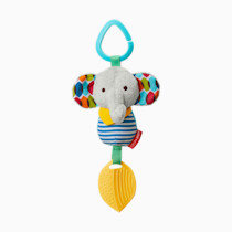 Skip Hop Bandana Buddies Baby Activity Chime & Teether Stroller Toy, Elephant, 3x2.5x7 Inch (Pack of 1)