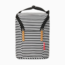Skip Hop Insulated Breastmilk Cooler and Double Baby Bottle Bag, Black & White Stripe