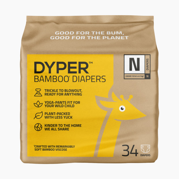 DYPER Bamboo Viscose Baby Diapers - Newborn, 1.