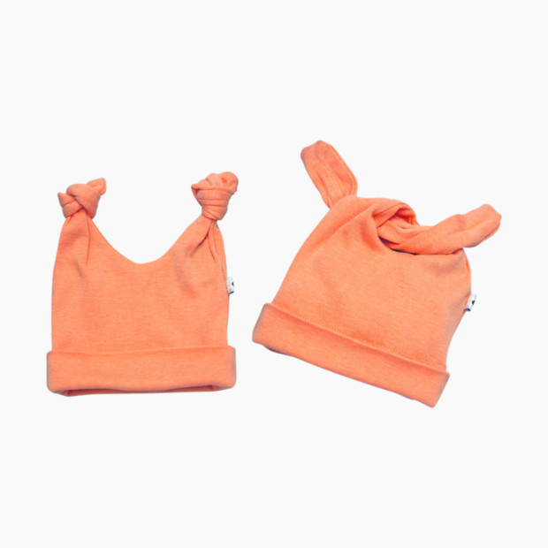 Babysoy Double Knot Beanie - Cantaloupe+Soy, 6-12 Months.