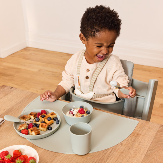 AEIOU Toddler Tableware Gift Set - Sage.
