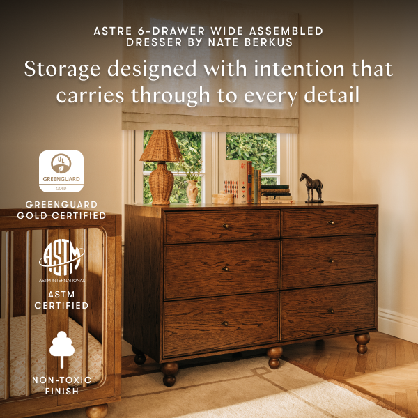 babyletto Astre 6-Drawer Wide Assembled Dresser by Nate Berkus - Toffee.