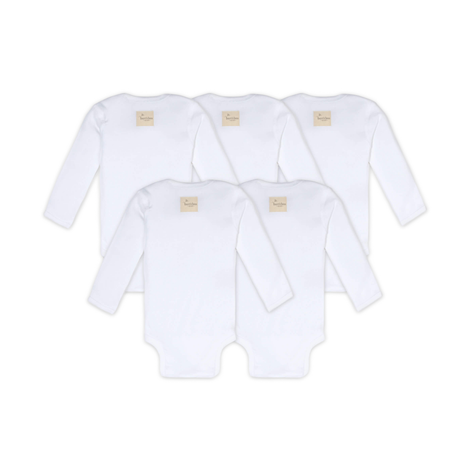 Burt's Bees Baby Organic Long Sleeve Bodysuit (5 Pack).
