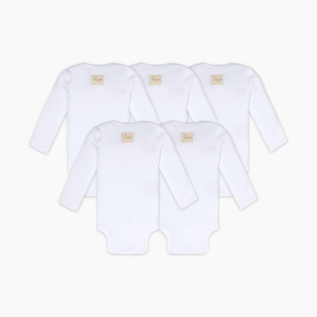 Burt's Bees Baby Organic Long Sleeve Bodysuit (5 Pack) - Cloud, 0-3 Months.
