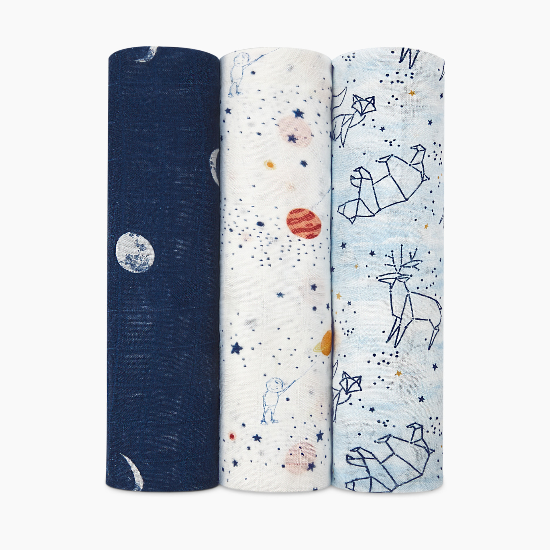 Aden Anais Silky-Soft Swaddles 3-Pack Indigo Shibori