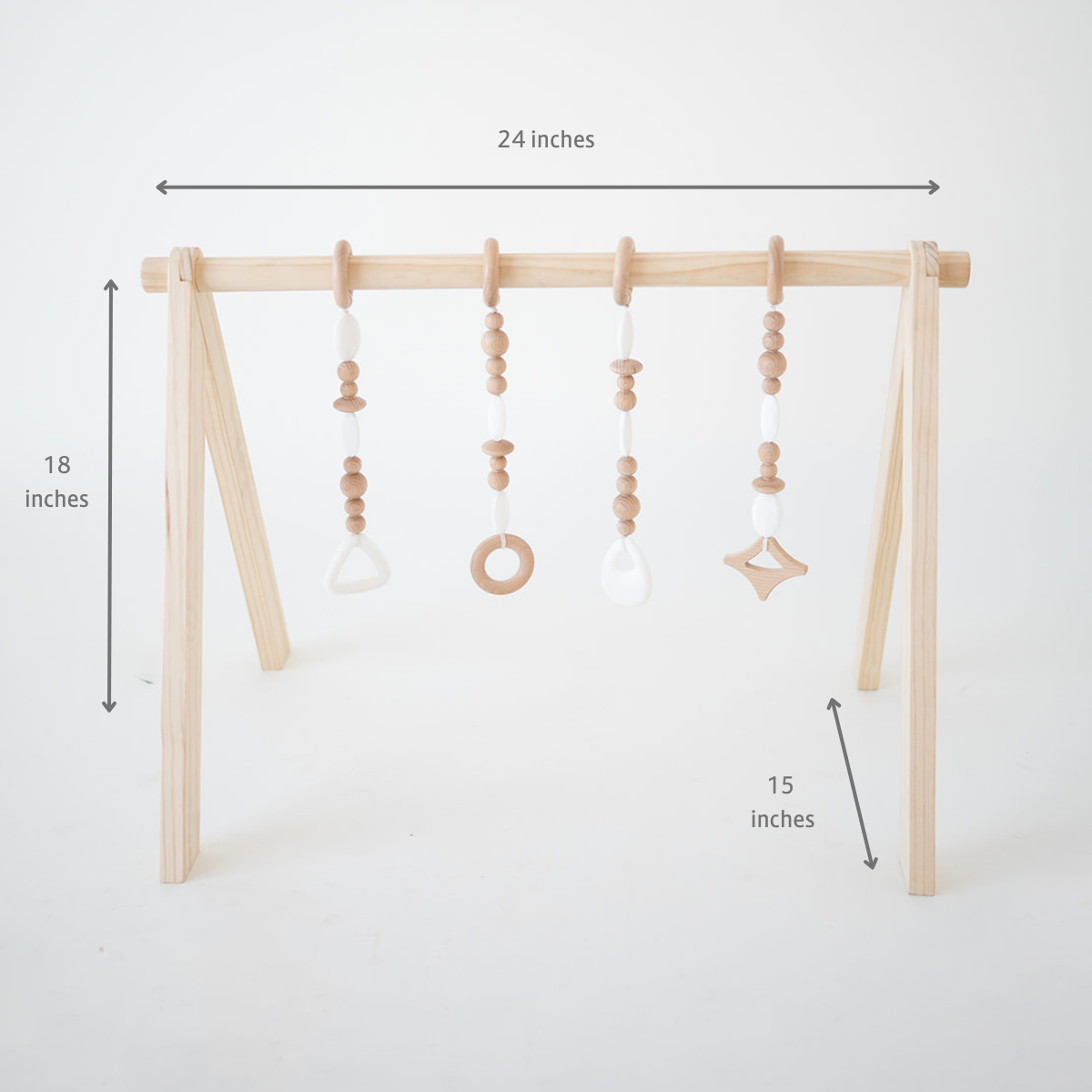 Poppyseed Play Wooden Baby Gym - White.
