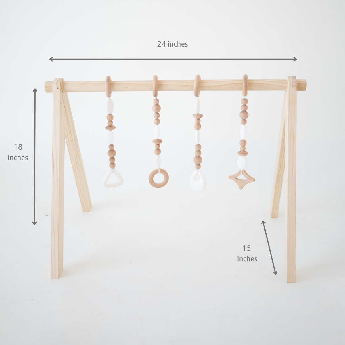 Poppyseed Play Wooden Baby Gym - White.