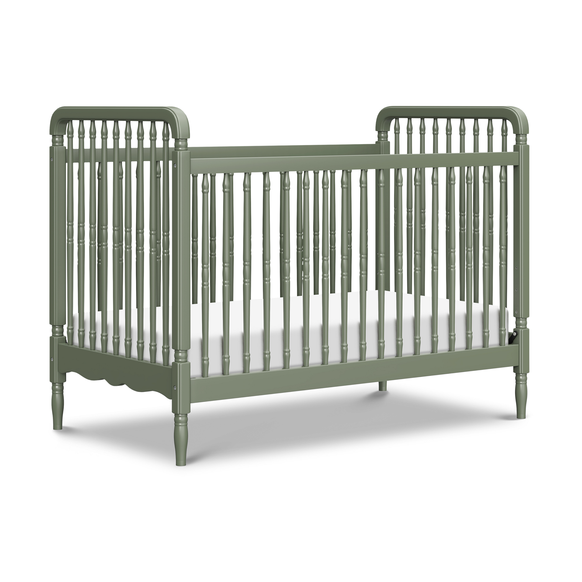Namesake Liberty 3-in-1 Convertible Spindle Crib with Toddler Bed Conversion Kit - Juniper.