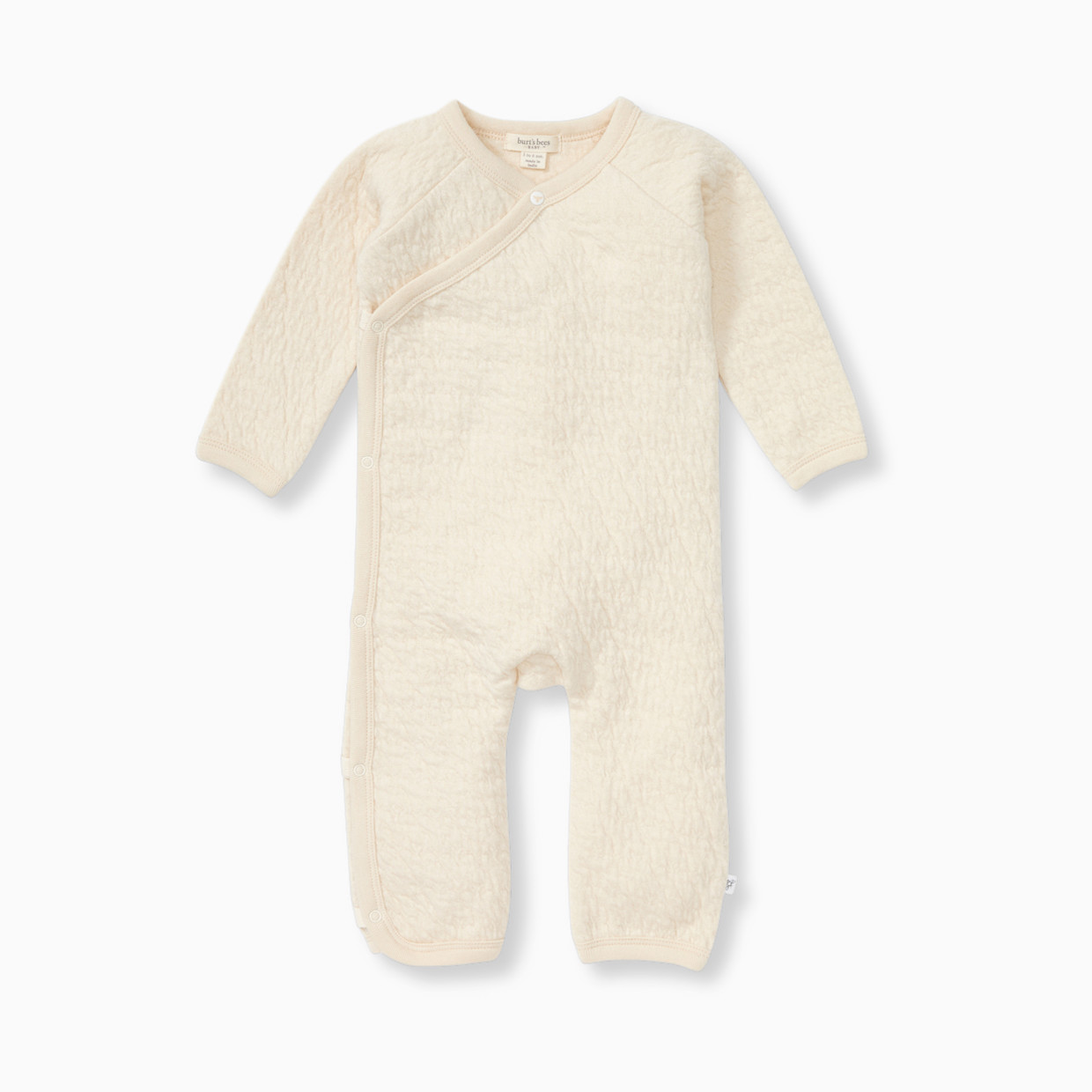 Burt's Bees Baby Organic Quilted Wrap Front Jumpsuit - Oat, 3-6 M.