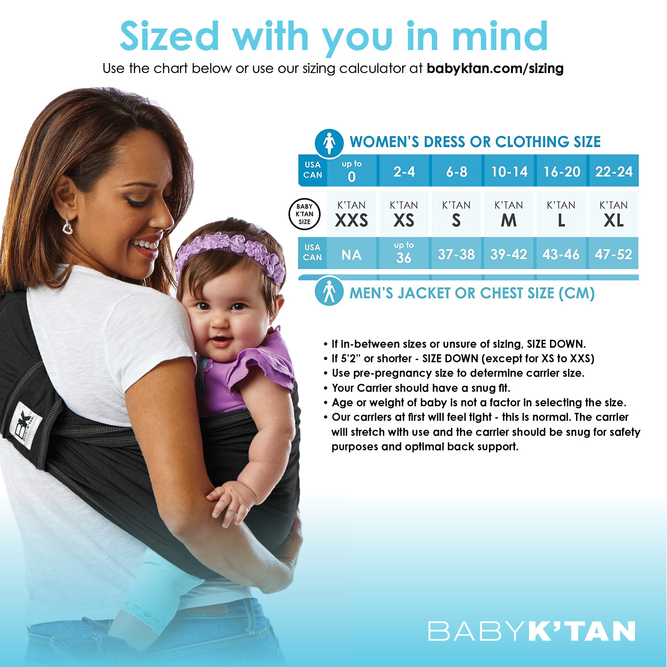 Baby K'tan Original Baby Wrap Carrier Black, Small Babylist Shop