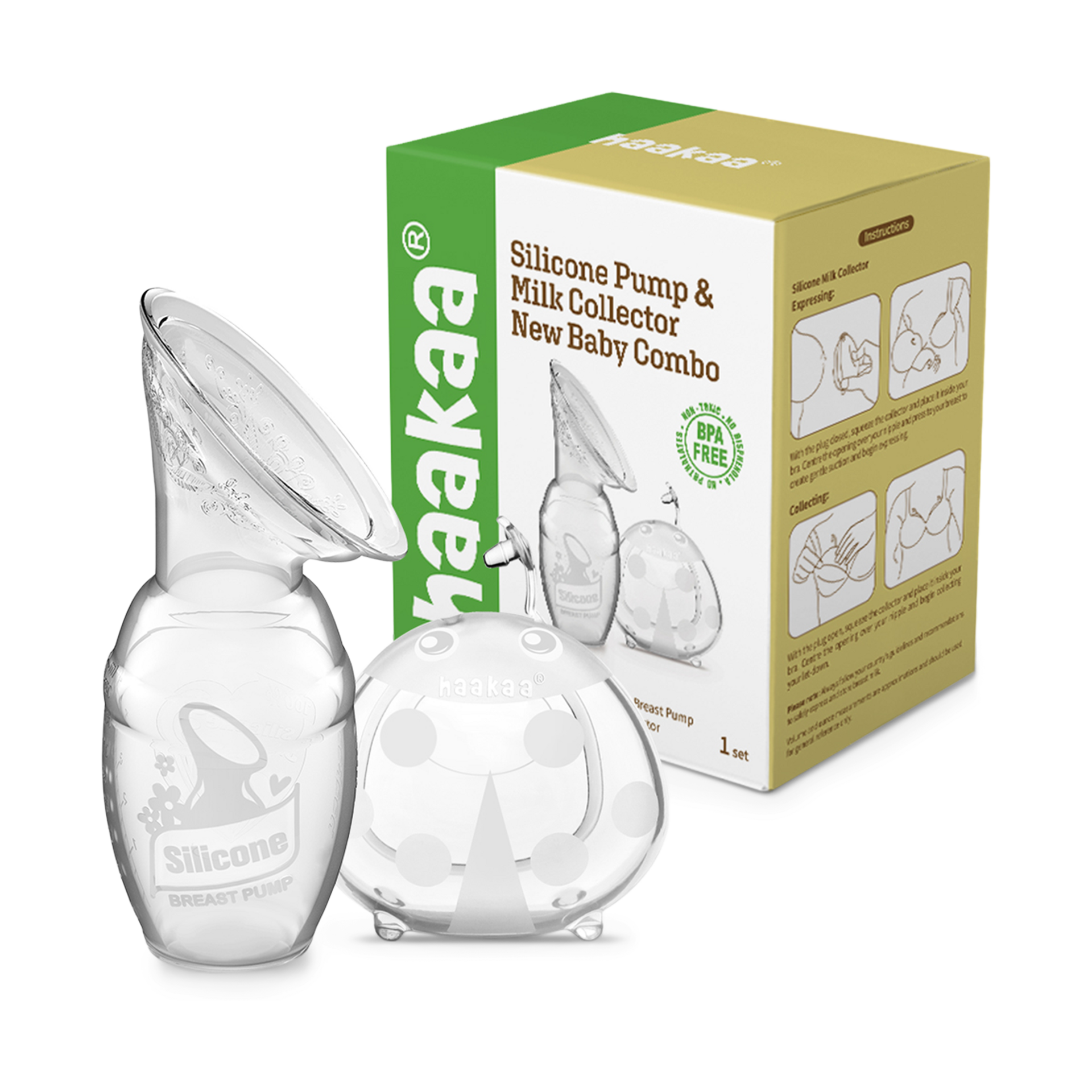 Haakaa Silicone Pump & Milk Collector Set.