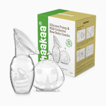 haakaa Manual Breast Pump for Breastfeeding 4oz/100ml and Ladybug Milk Collector 2.5oz/75ml Combo, Food-Grade Silicone
