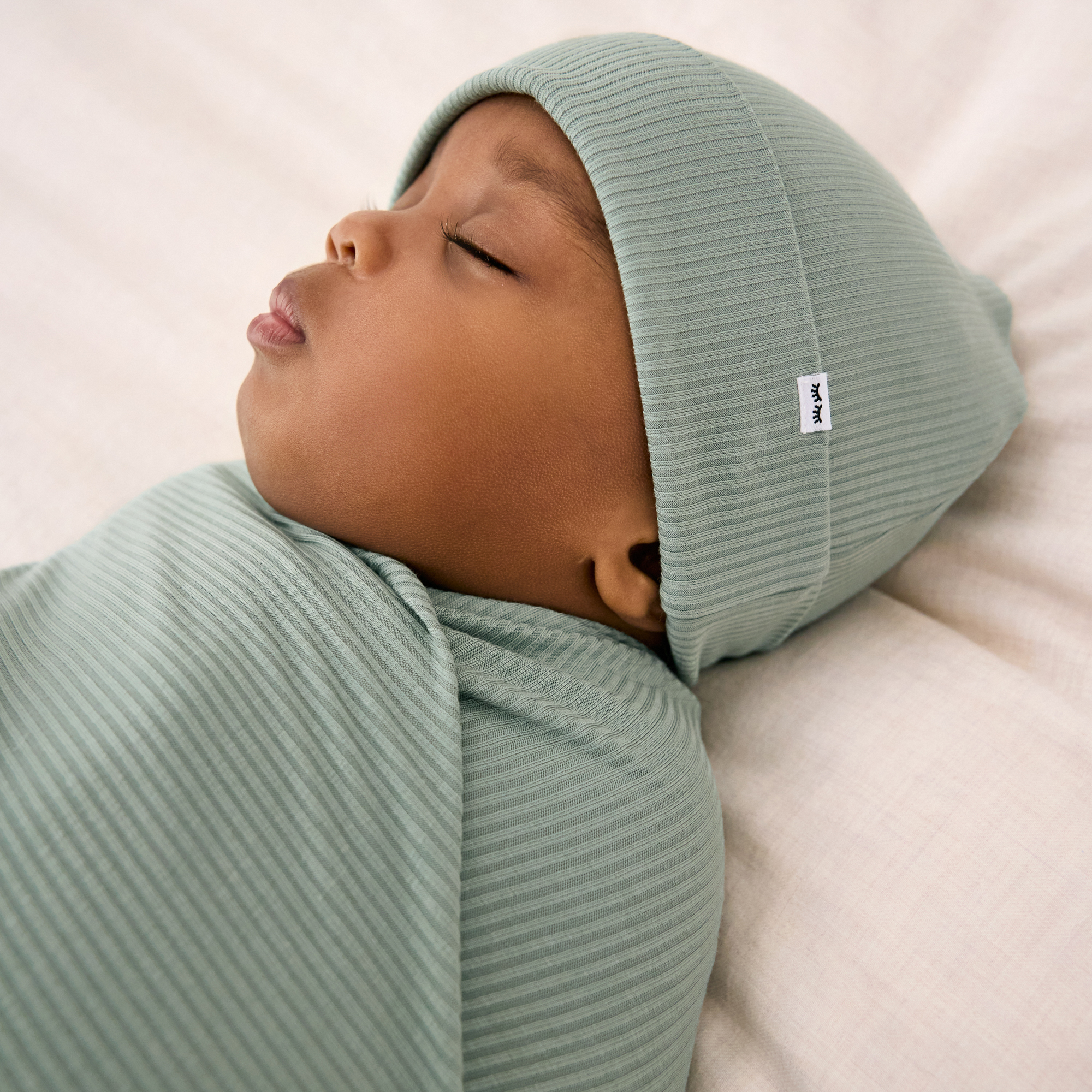 Little Sleepies Swaddle & Infant Beanie Set - Willow, One Size.