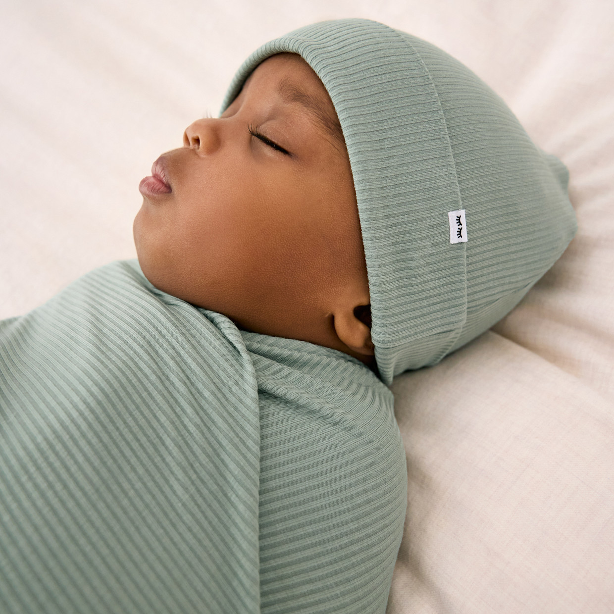 Little Sleepies Swaddle & Infant Beanie Set - Willow, One Size.