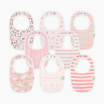 8-Pack Organic Baby Bibs for Boys, Girls - Soft Cotton Drooling and Teething Bibs for Baby Girl & Boy, Extra Absorbent, Easy to Clean & Put On for Toddler, Newborn, Infant 0-24 Months (Sweet Charm)