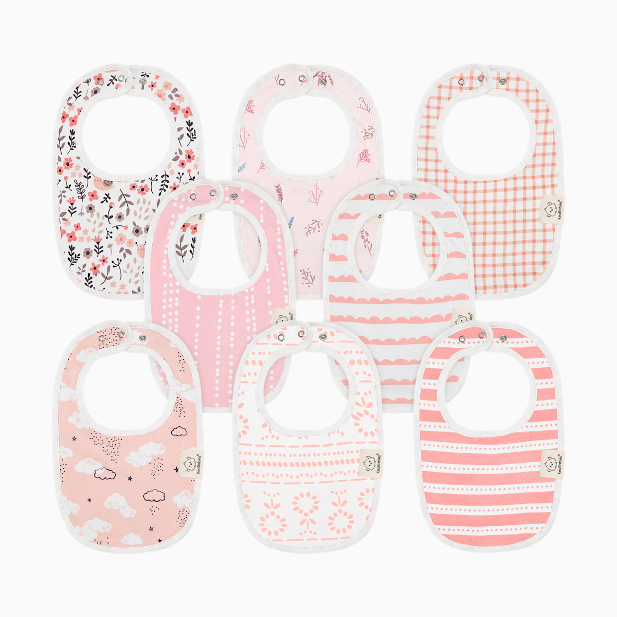 KeaBabies Urban Drool Bibs (8 Pack) - Sweet Charm, 8.